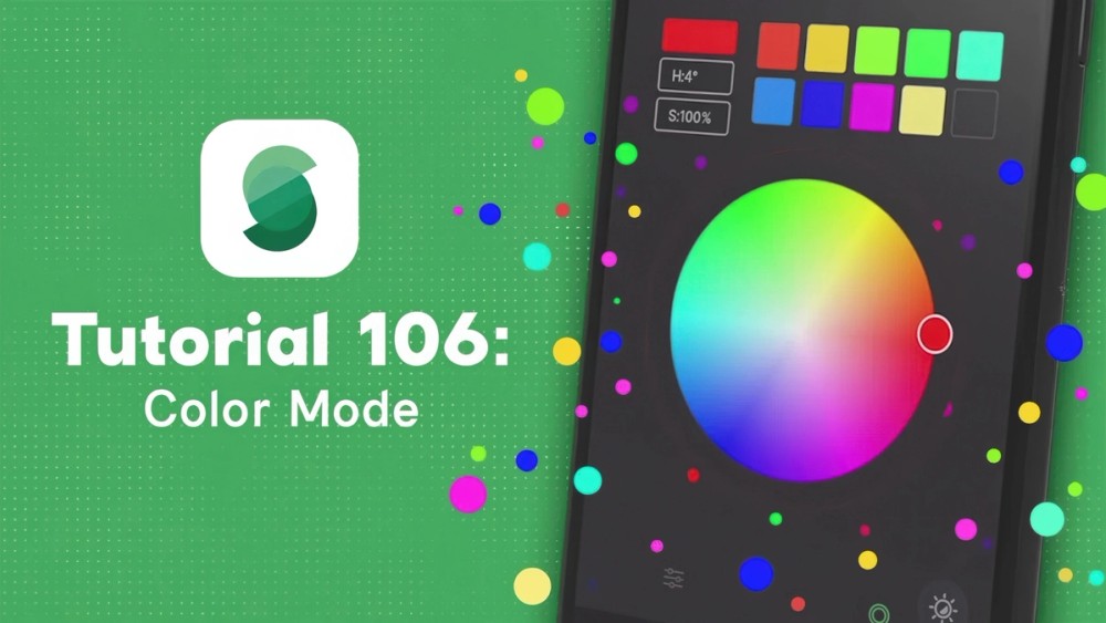 A smartphone with a color picker