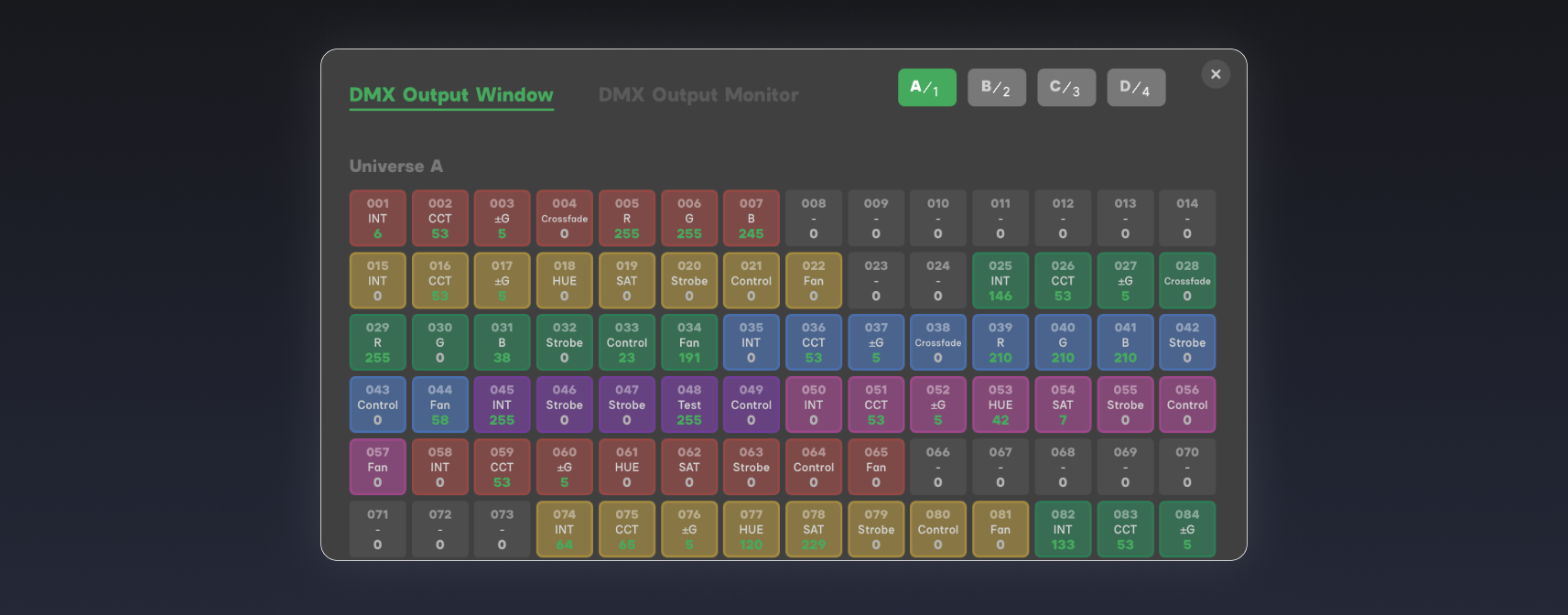 DMX Output Window