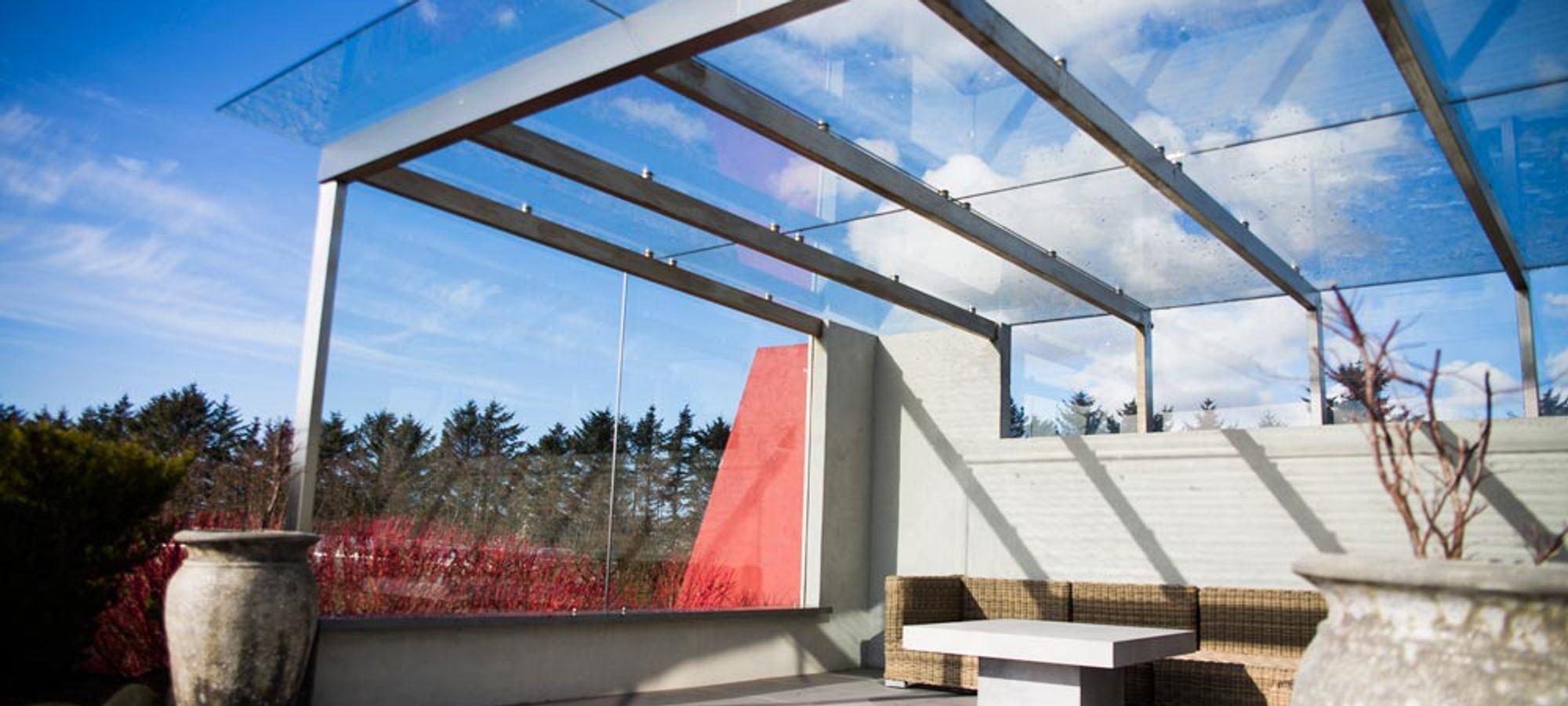 Pergola med glasstak