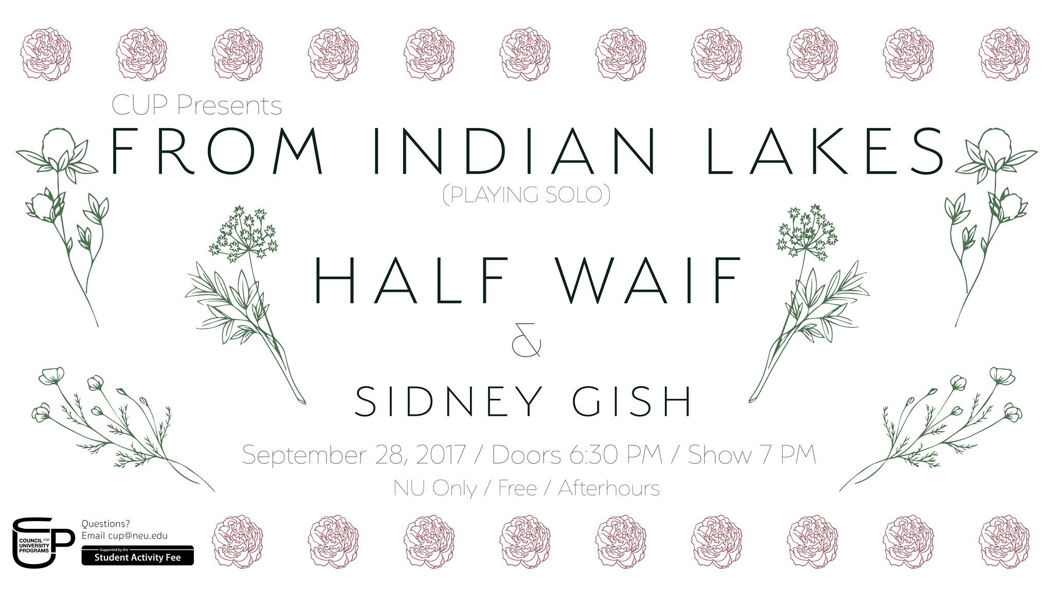 CUP Presents: From Indian Lakes, Half Waif, and Sidney Gish