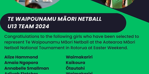 Feature image for Te Waipounamu Māori Netball U13 Team 2024 announced..