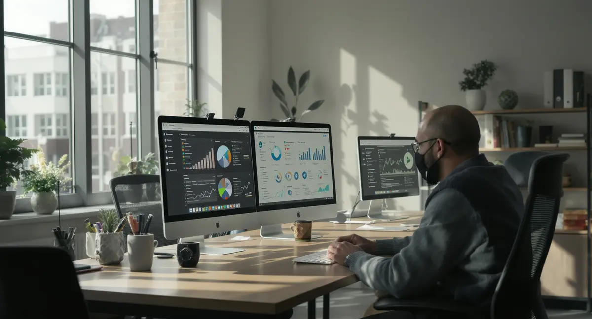B2b marketing companies featuring professional workspaces and clean dashboards - Strategyc