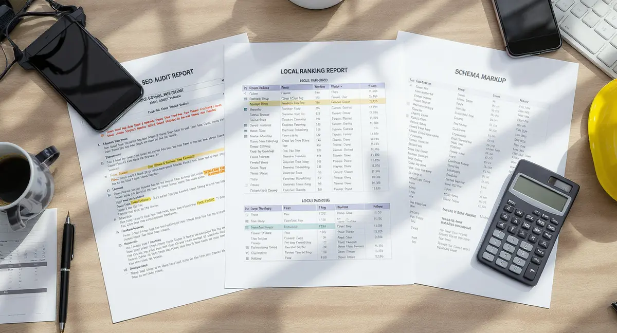 SEO audit checklist for home services with technical health assessment, local ranking report, and schema - Strategyc