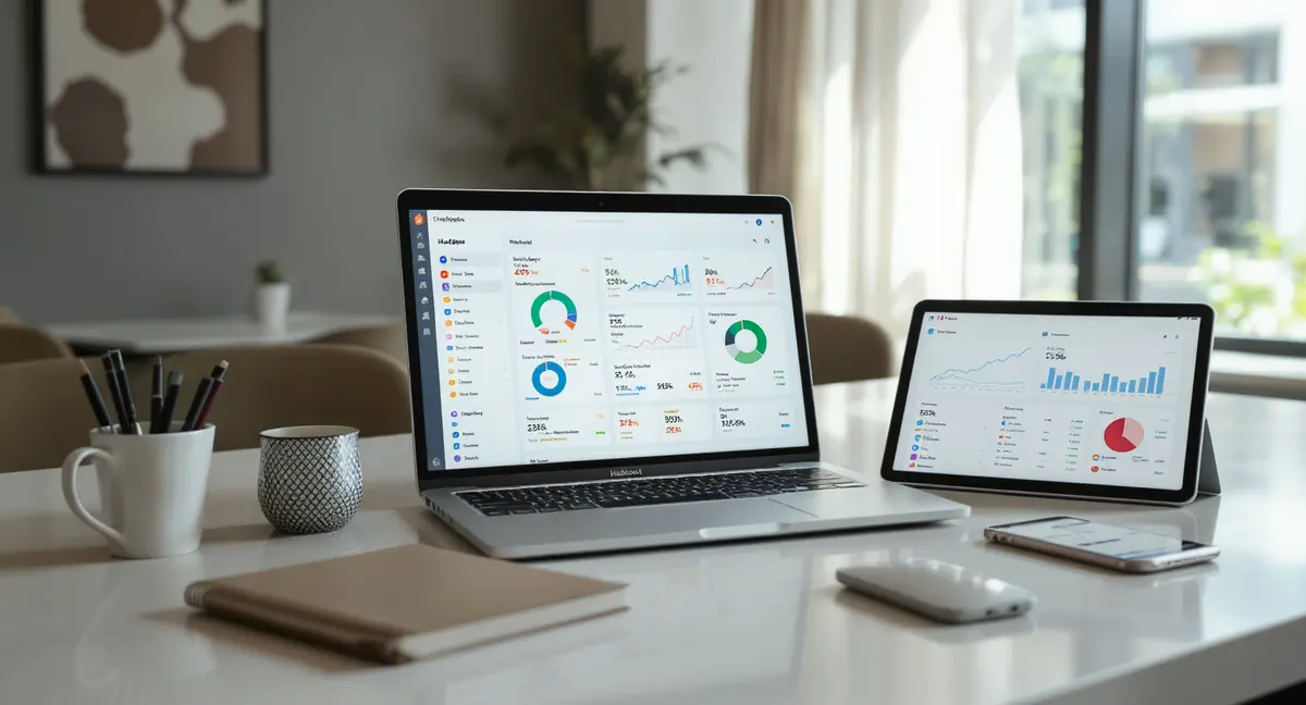 Digital restaurant marketing featuring professional workspaces and clean dashboards - Strategyc