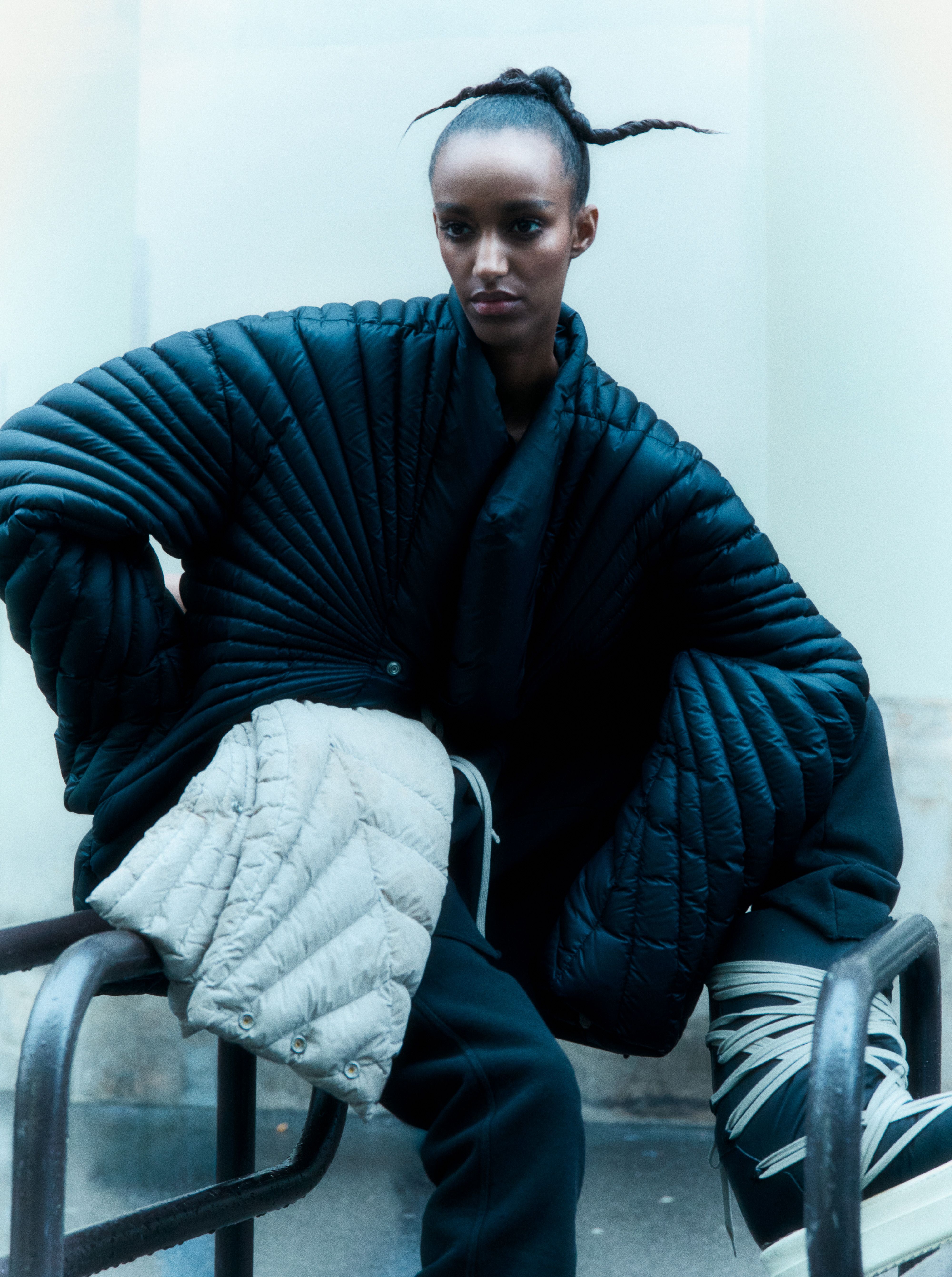 RICK OWENS MONCLER モンクレール コラボ Megalace スニーカー RICK OWENS + Moncler Trailgrip Megalace leather-trimmed