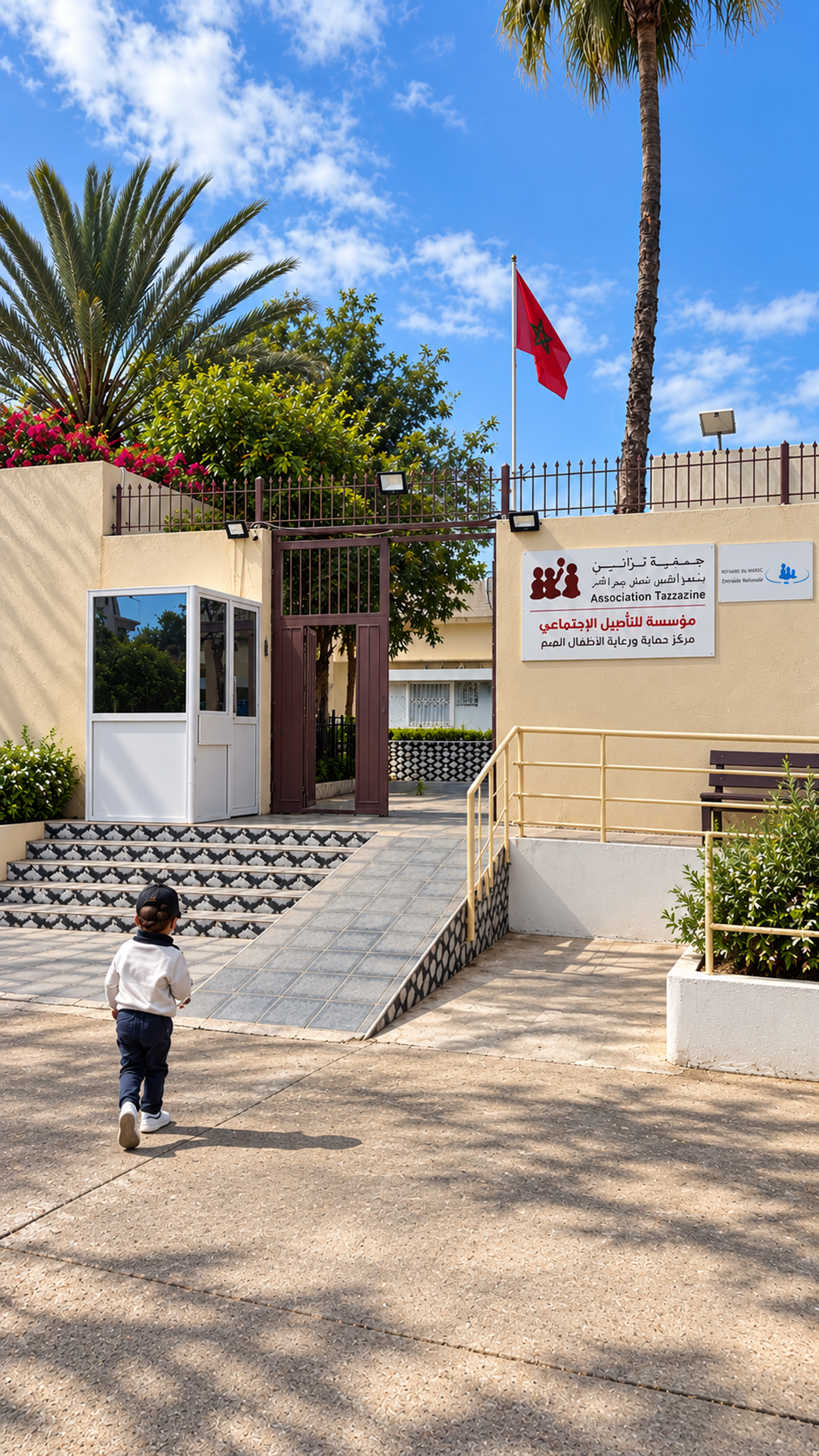 La cour d’un orphelinat de la région d’Agadir