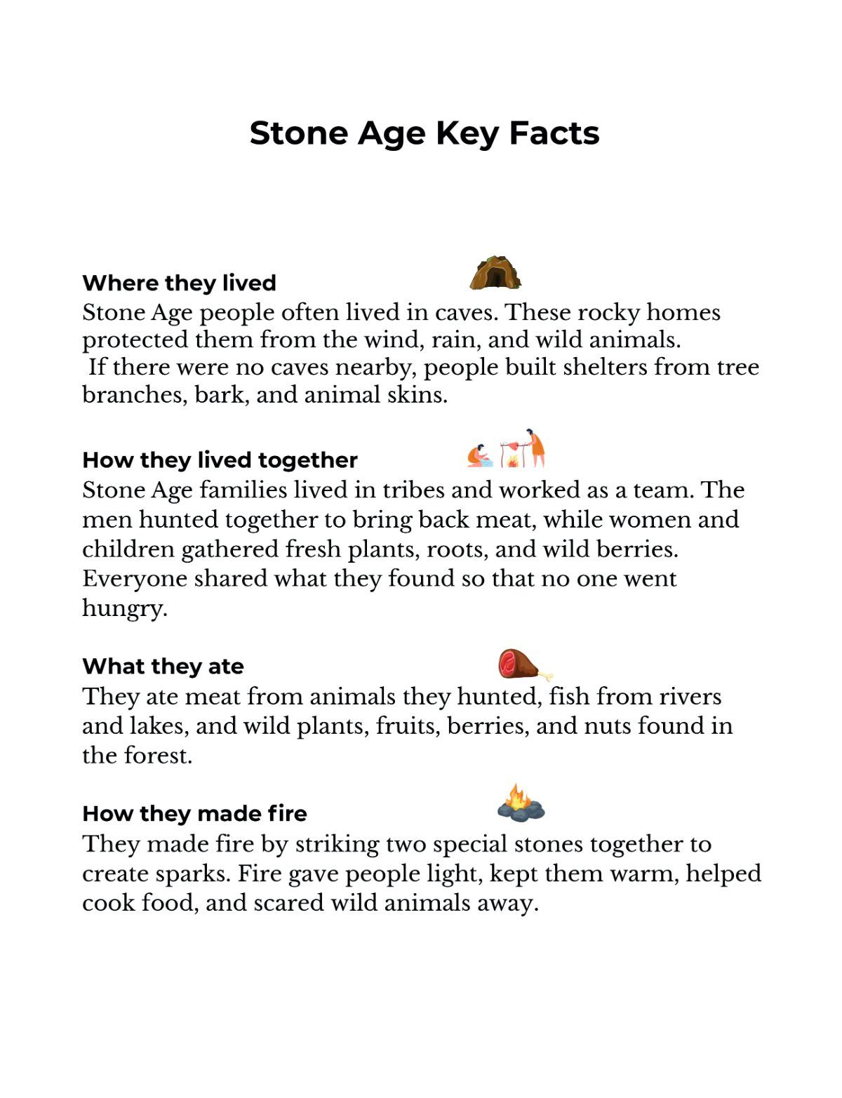 Educational Guide for Kavi's Stone Age Adventures Book 1 — sample page
