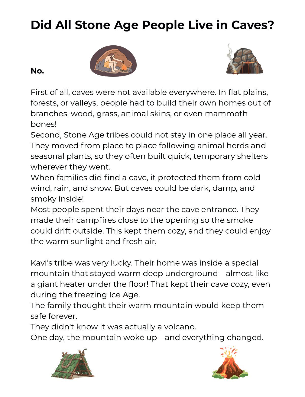 Educational Guide for Kavi's Stone Age Adventures Book 1 — sample page