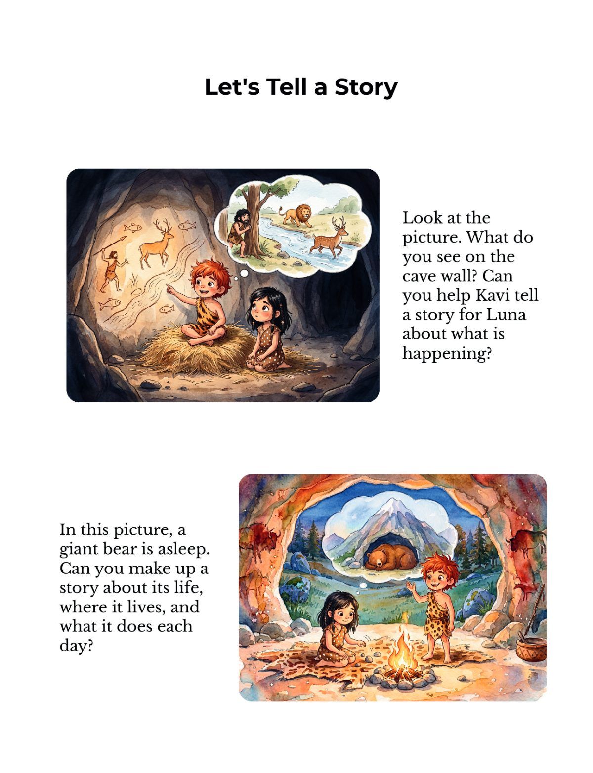 Educational Guide for Kavi's Stone Age Adventures Book 1 — sample page