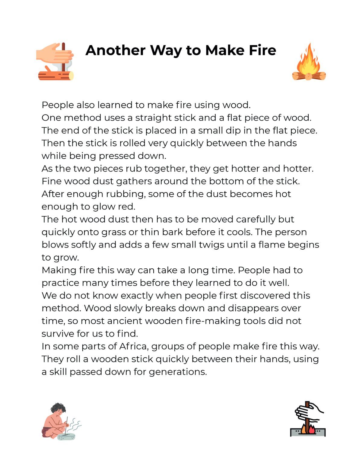 Kavi's Stone Age Adventures Booklet Level 3 — sample page