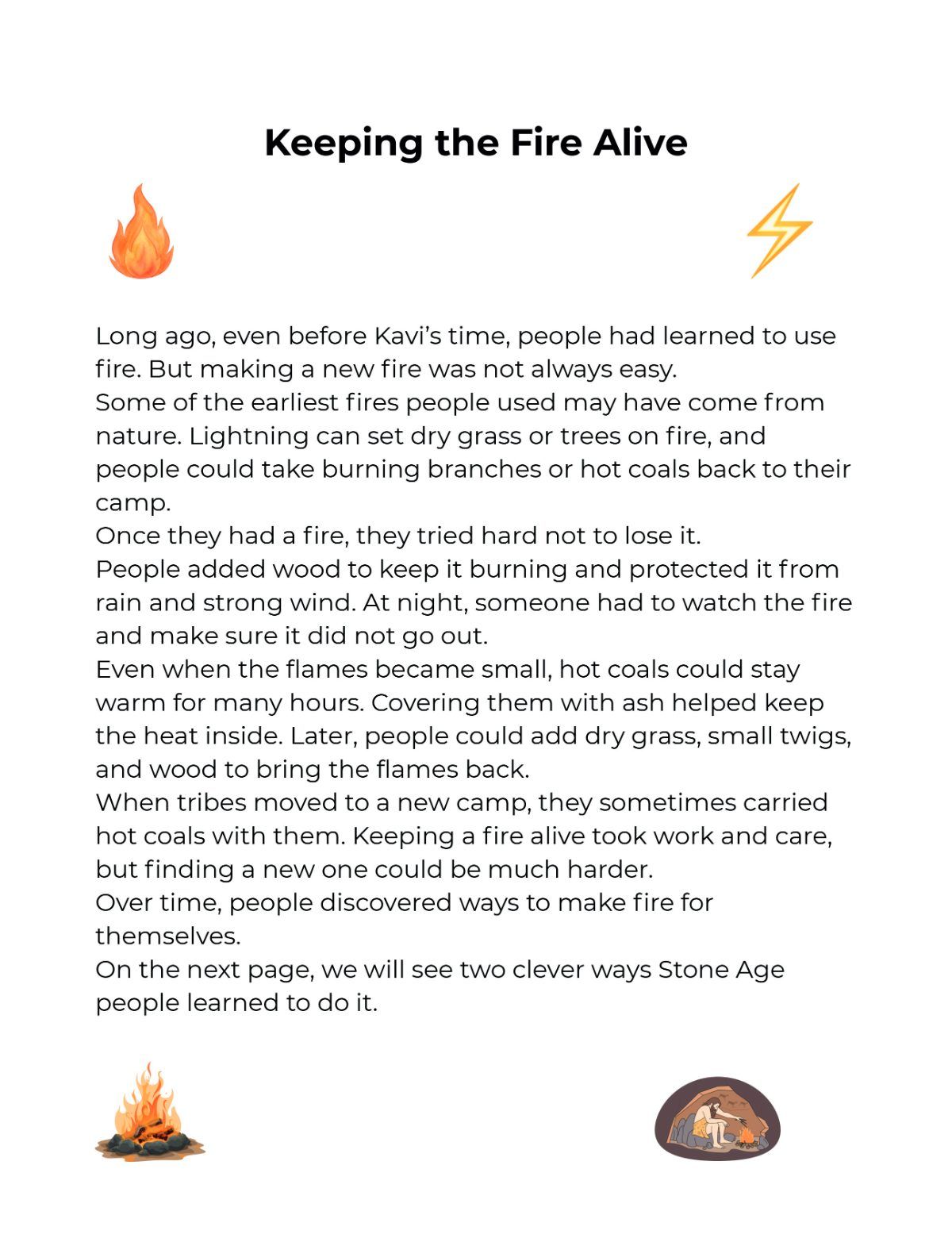 Educational Guide for Kavi's Stone Age Adventures Book 1 — sample page