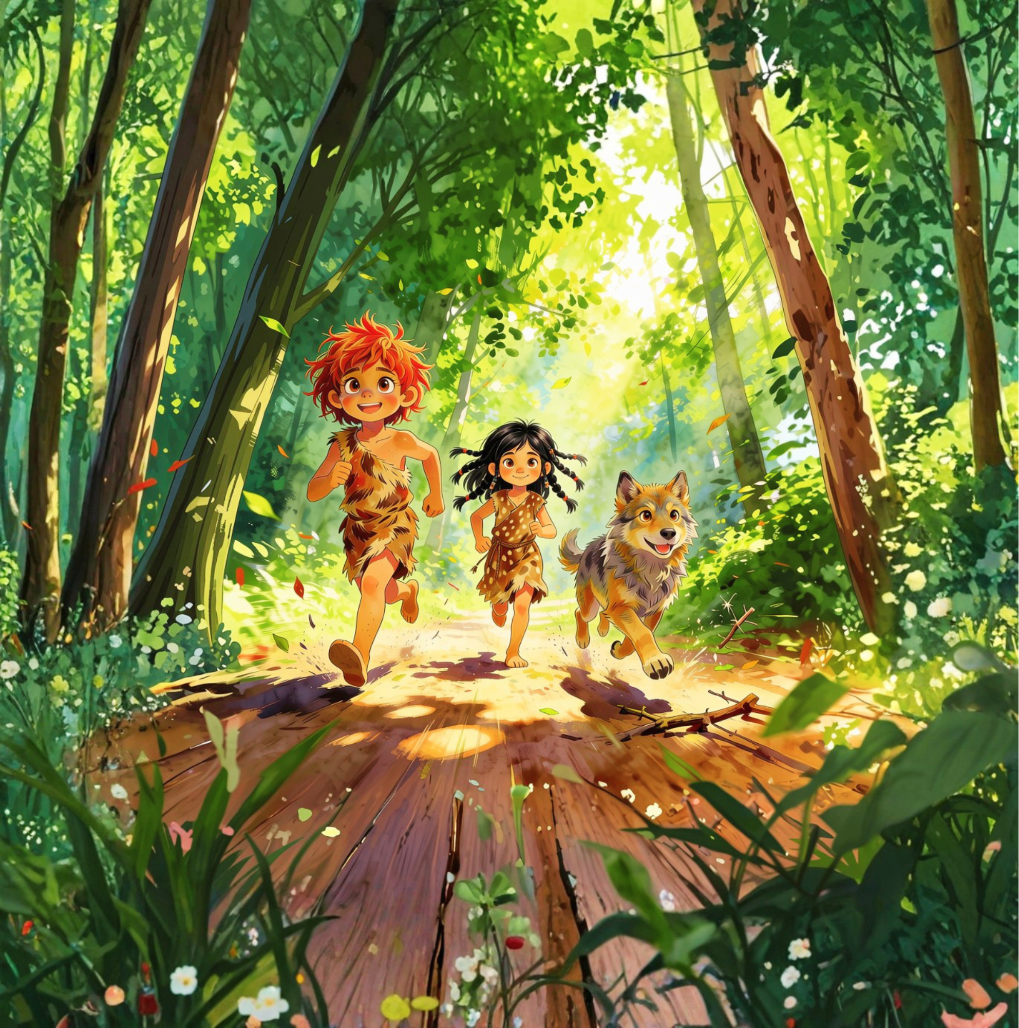 A Stone Age family at their cave home