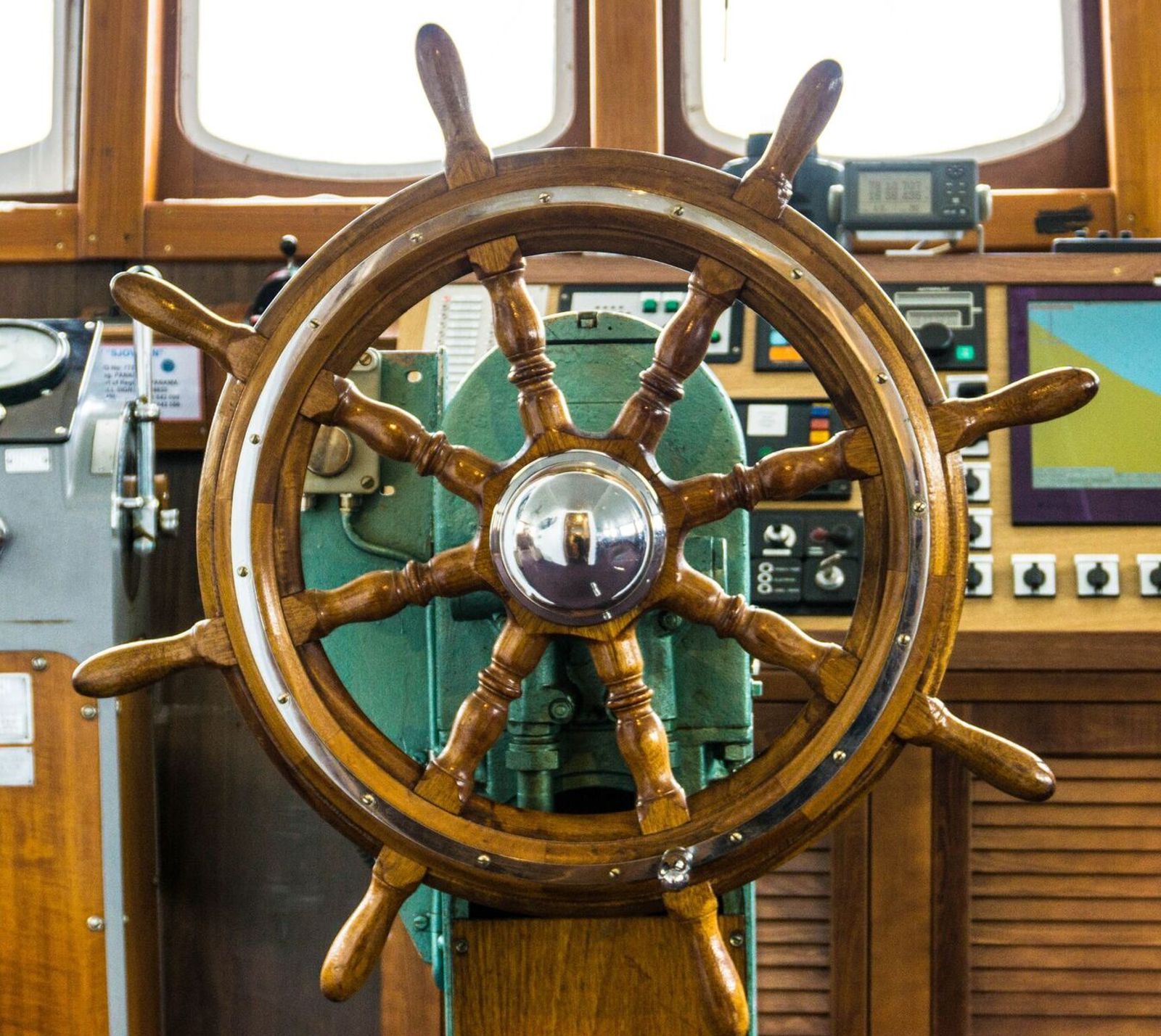 The wheel in the wheelhouse