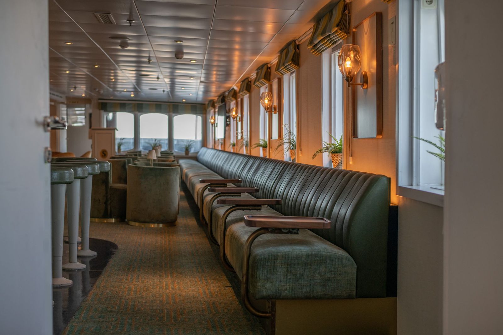Sheltered seating on deck