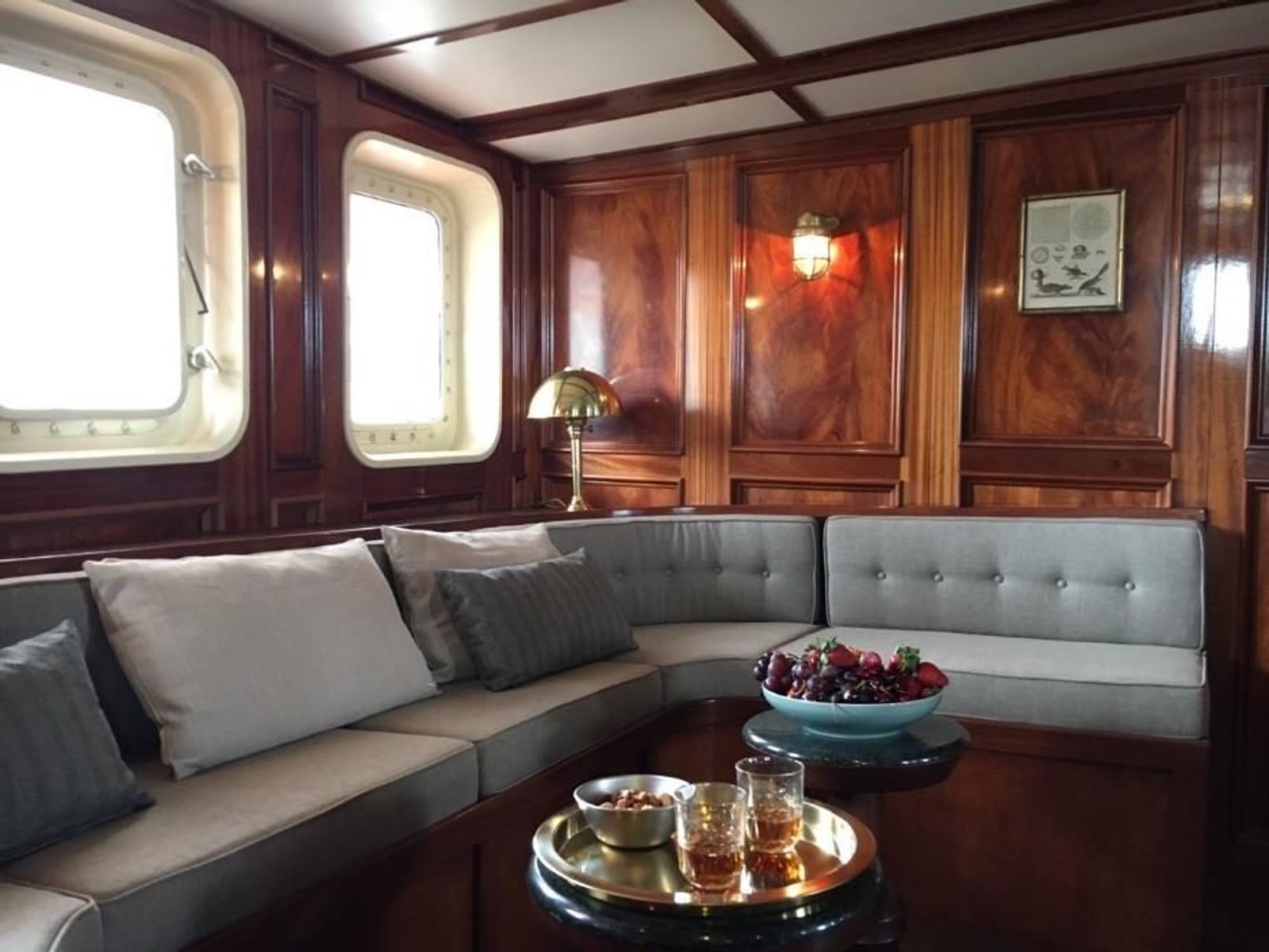 The saloon seating aboard M/S Balto