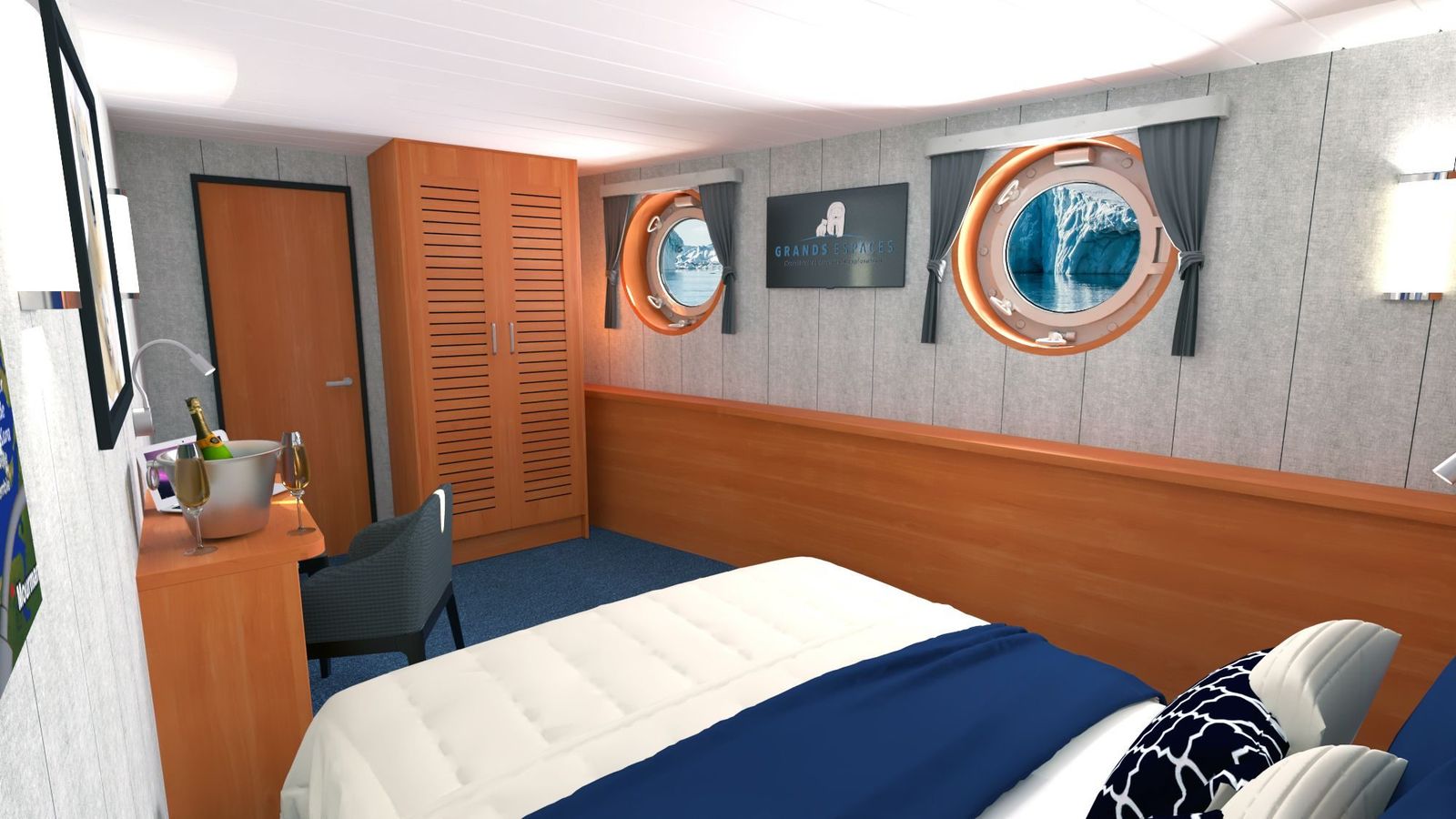 A planned cabin aboard M/S Nanook
