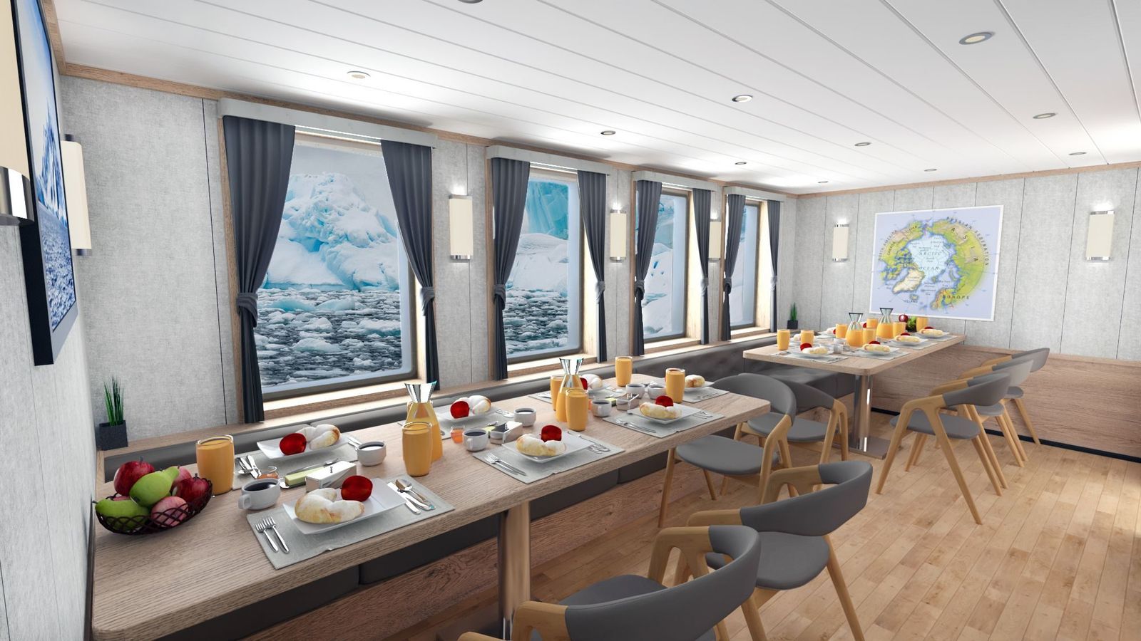 The planned restaurant aboard M/S Nanook