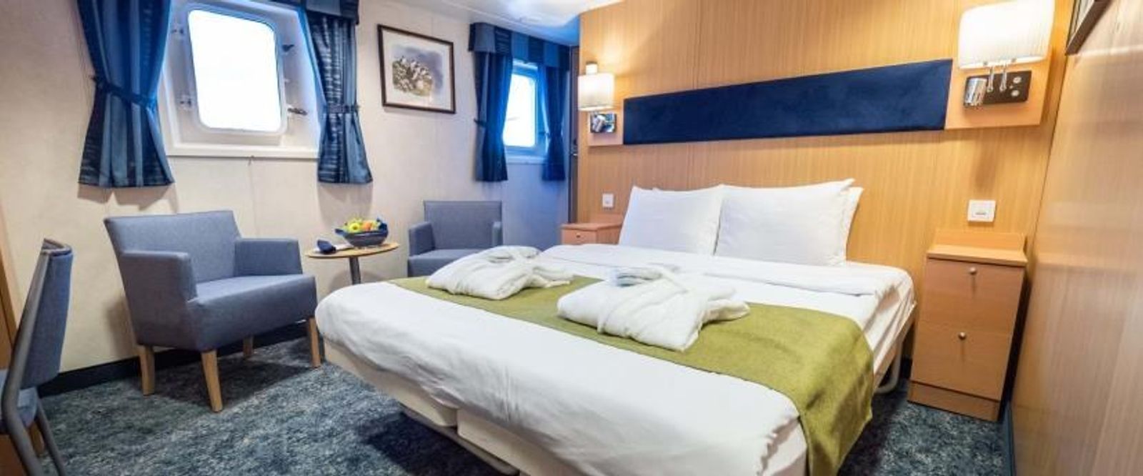 Owner's cabin aboard M/S Quest