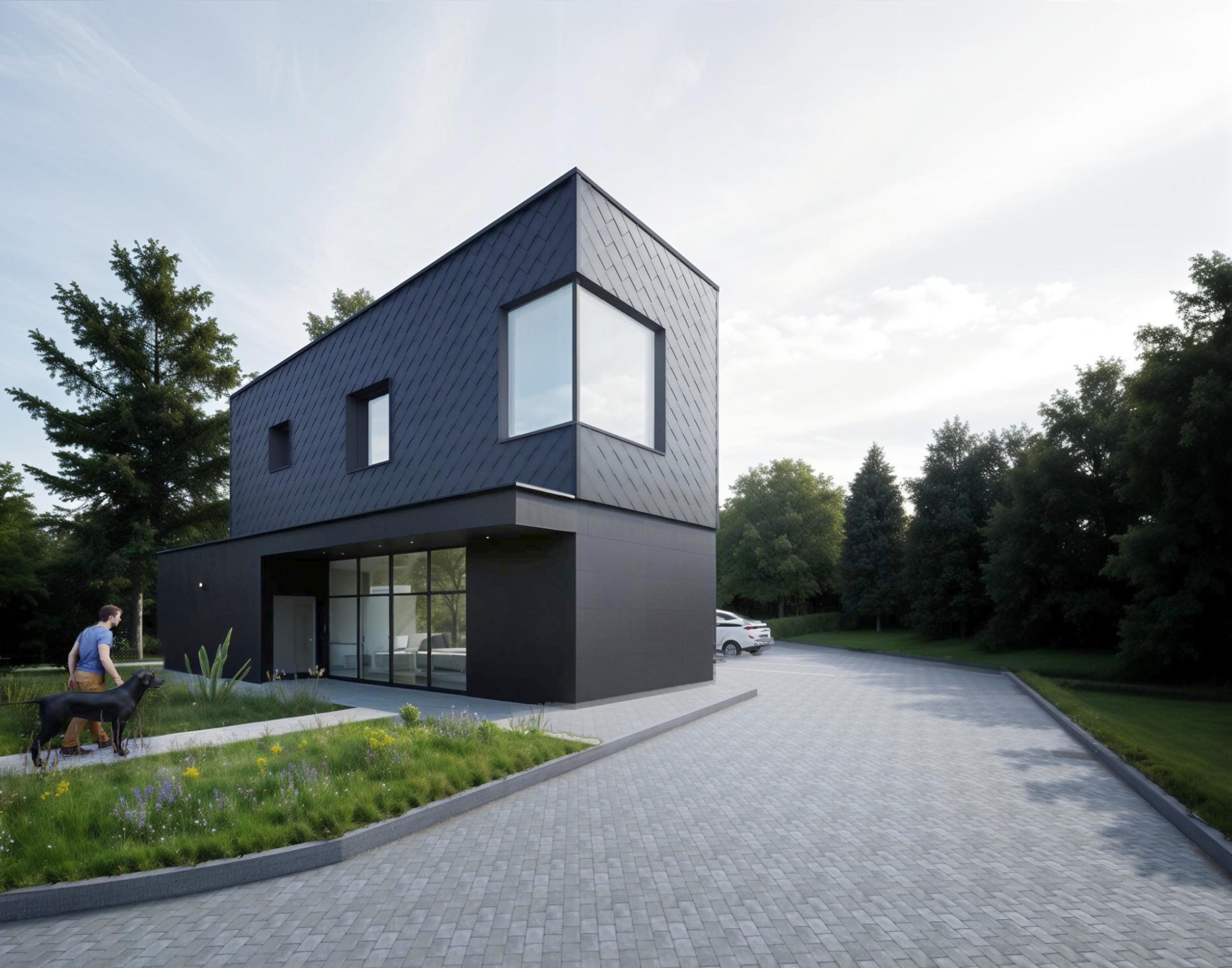 Widok budynku od strony wjazdu