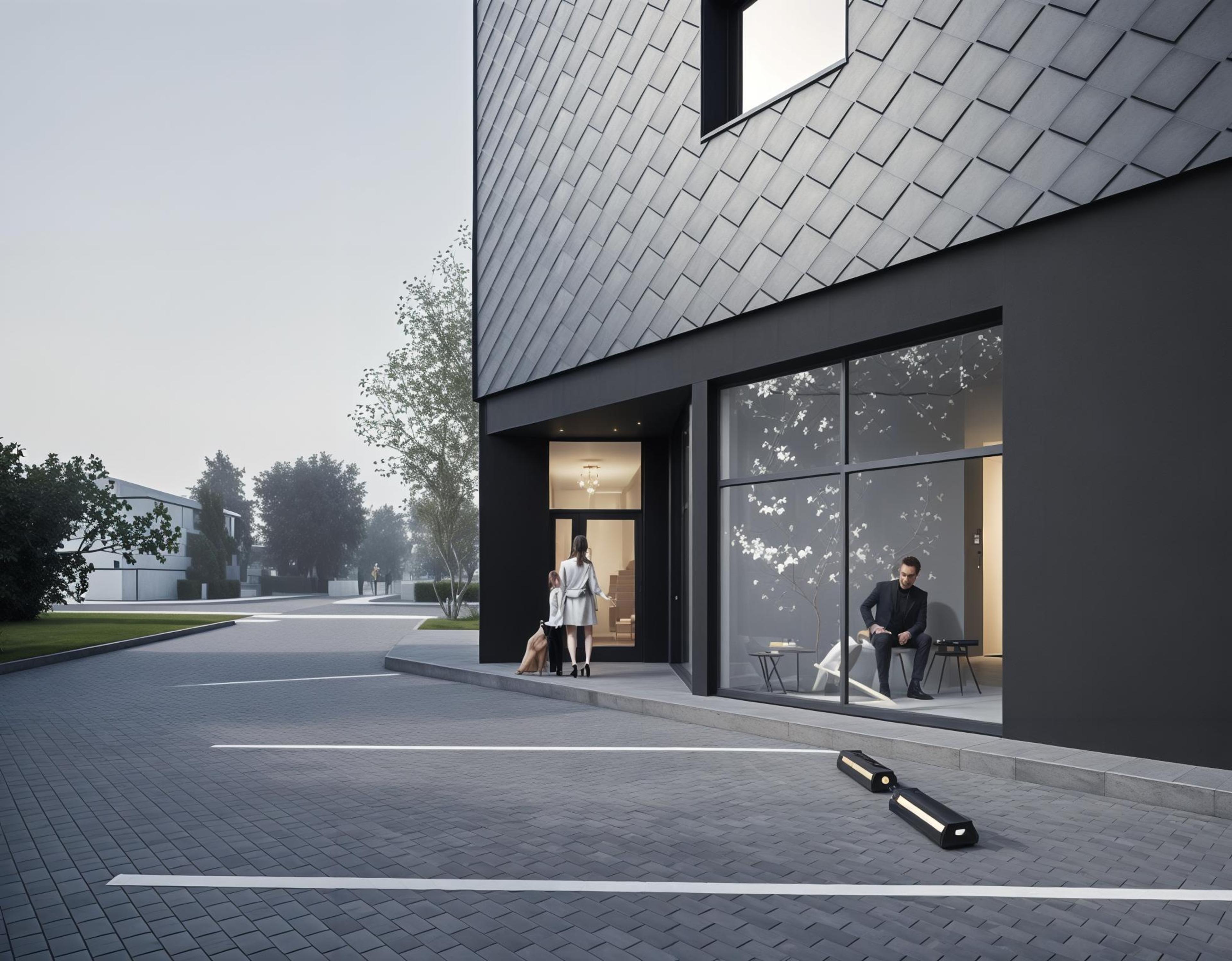 widok budynku od strony wejścia