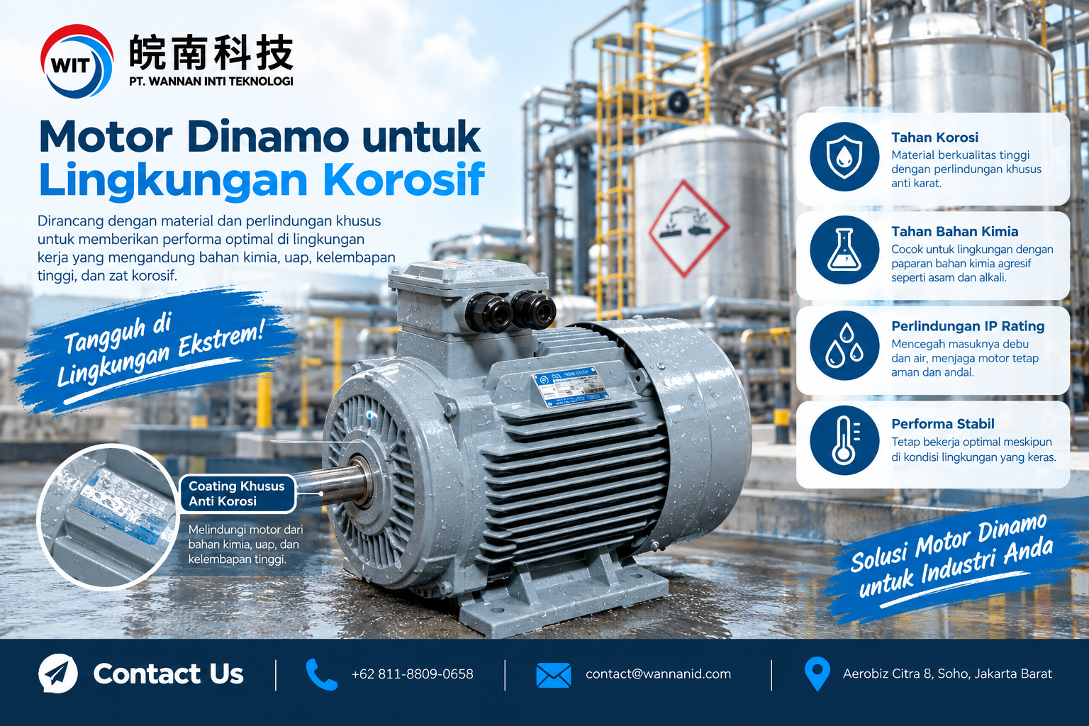 Motor Dinamo untuk Lingkungan Korosif