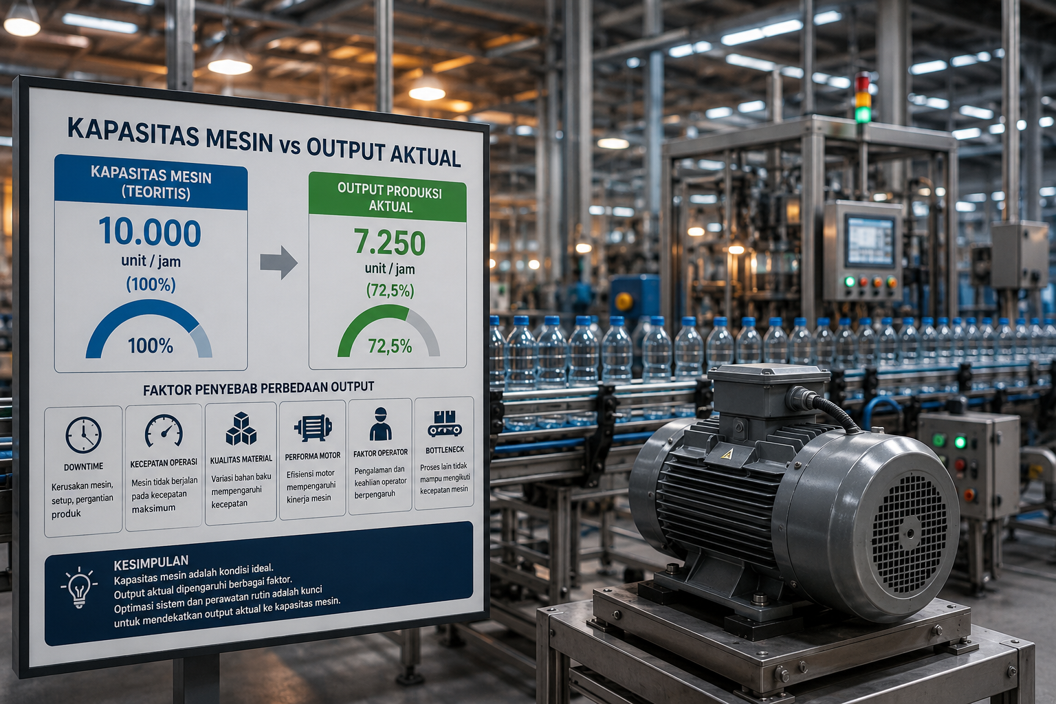 Mengapa Kapasitas Mesin Tidak Sama dengan Output Produksi Aktual?