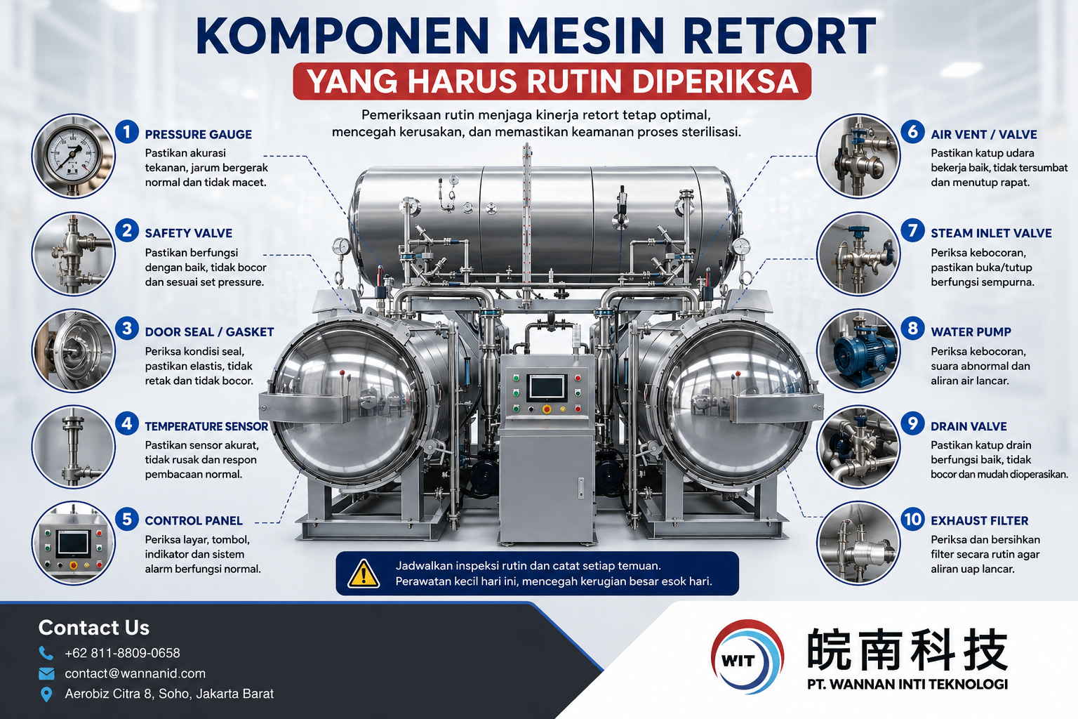 Komponen Mesin Retort yang Harus Rutin Diperiksa
