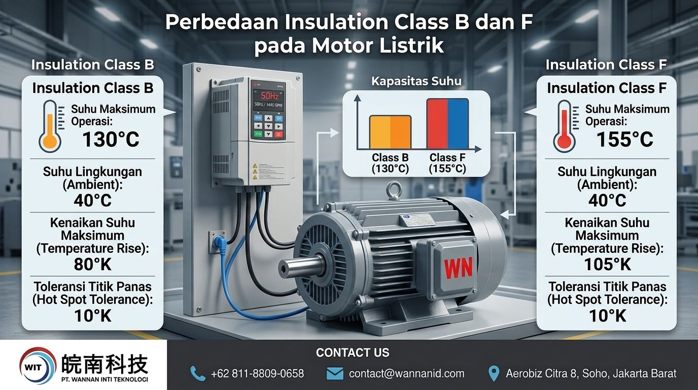 Perbedaan Insulation Class B dan F pada Motor Listrik
