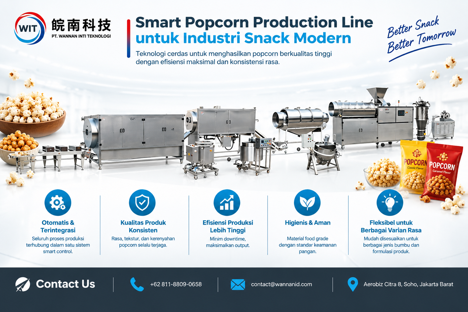 Smart Popcorn Production Line untuk Industri Snack Modern