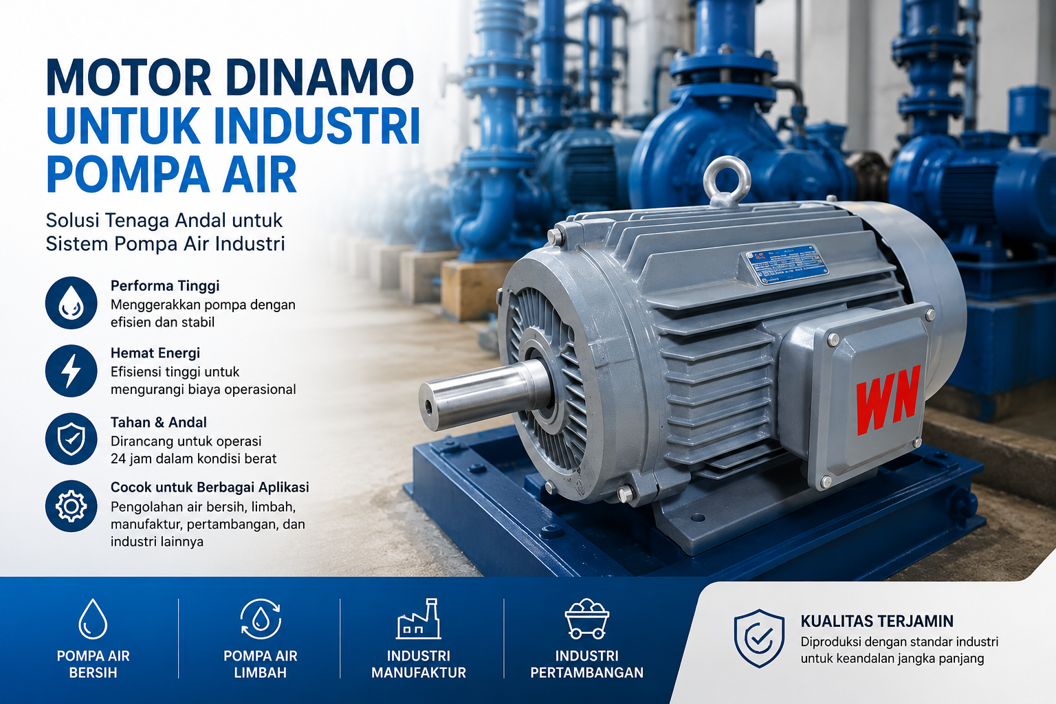 Motor Dinamo untuk Industri Pompa Air: Fungsi, Jenis, dan Cara Memilih yang Tepat