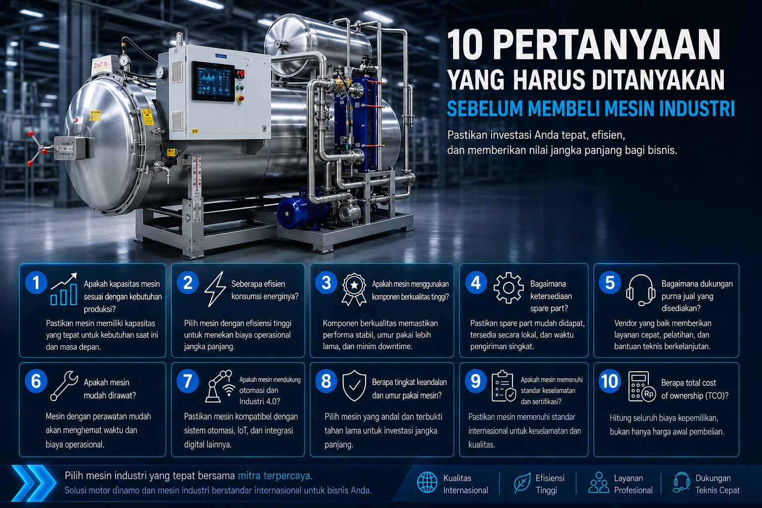 10 Pertanyaan yang Harus Ditanyakan Sebelum Membeli Mesin Industri