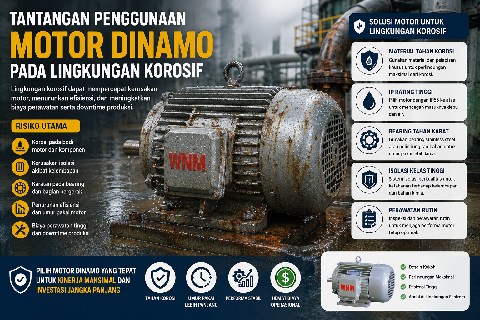 Tantangan Penggunaan Motor Dinamo pada Lingkungan Korosif