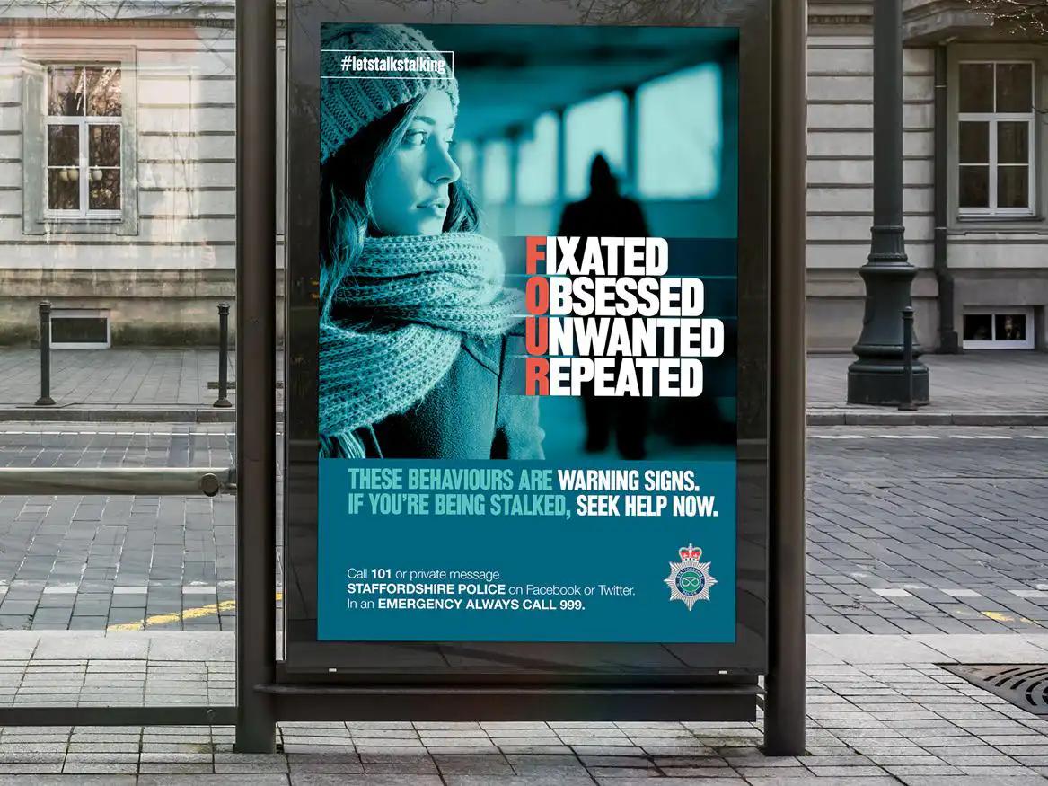 staffs police stalking bus ad