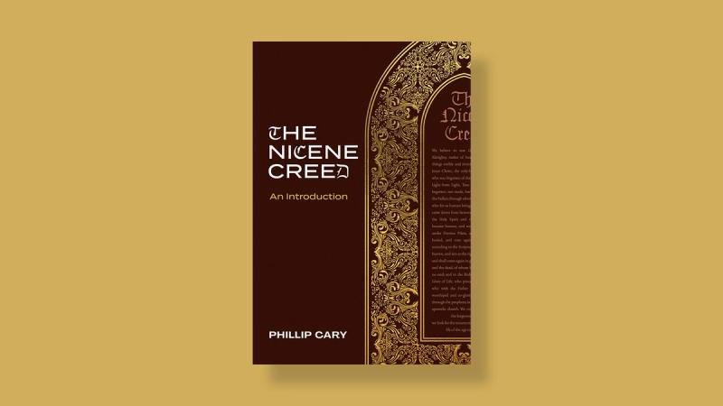 The Nicene Creed book cover on a golden yellow background.