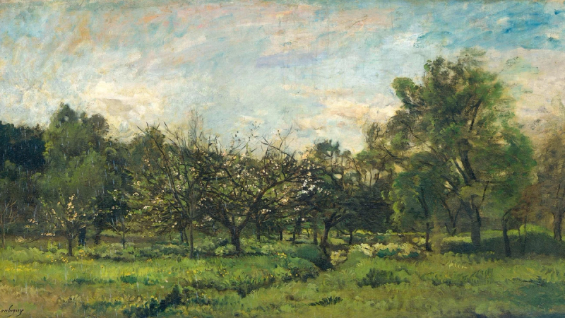 A painting of a fruitful orchard.