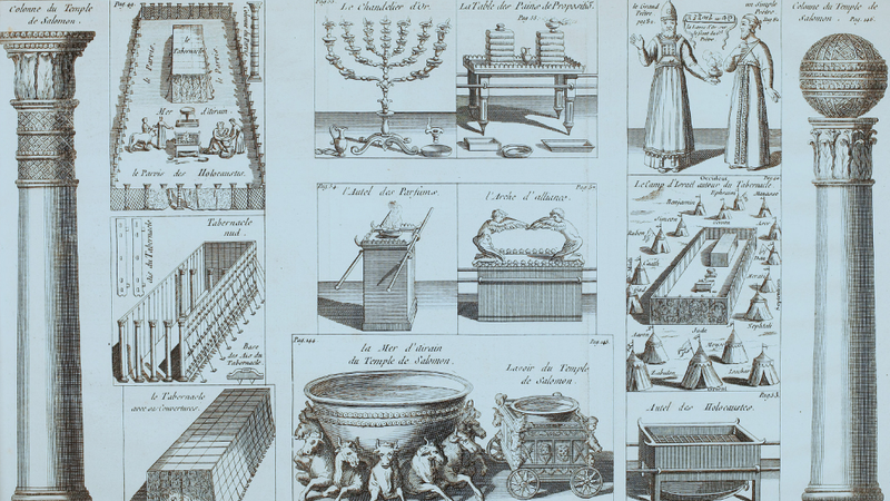 Illustrations based on the detailed descriptions of the tabernacle and temple.