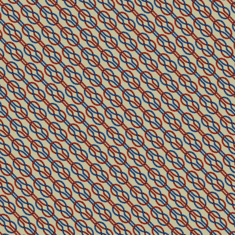 A pattern of intertwining red and blue ropes.