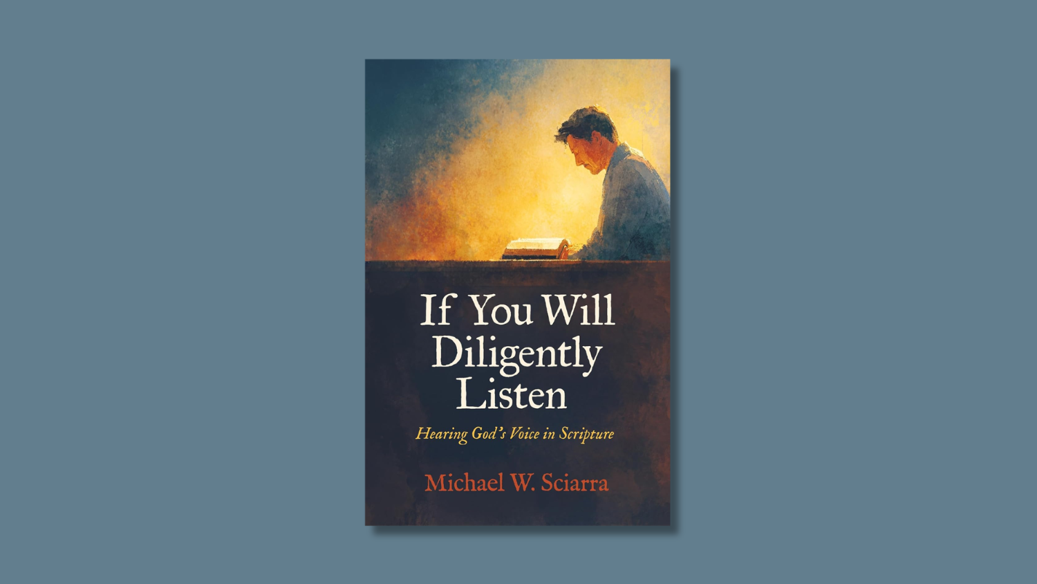 The book cover on a soft blue background.