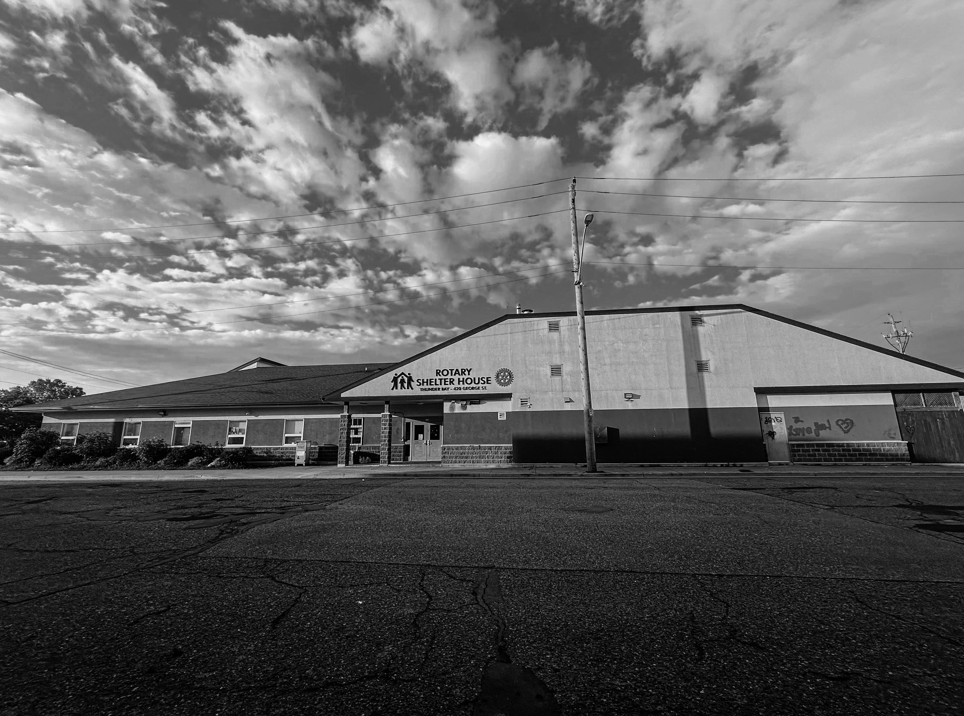 Shelter House front bw