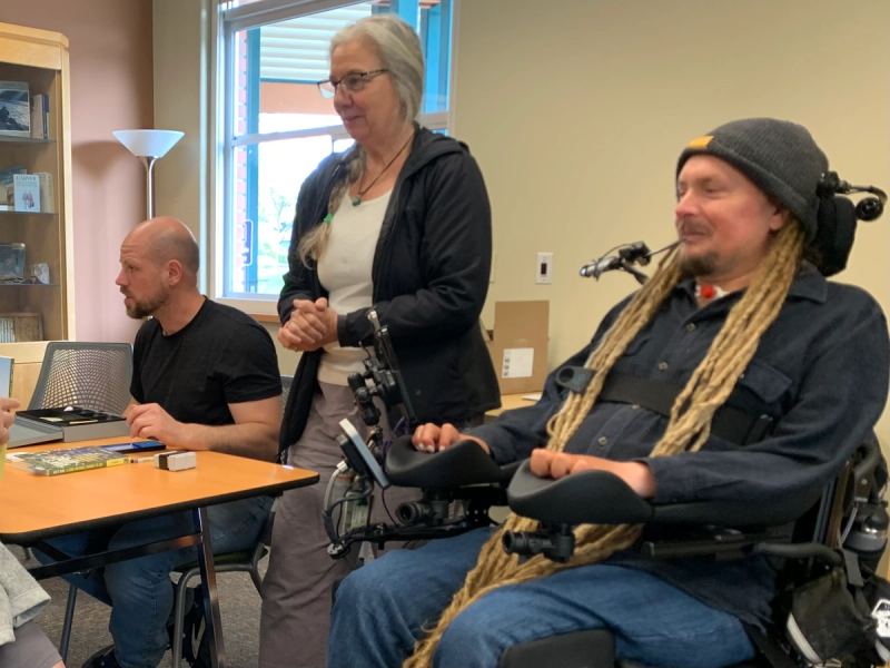 Orion Paulsen of Port Book and News, Teena Woodward and Ian Mackay.