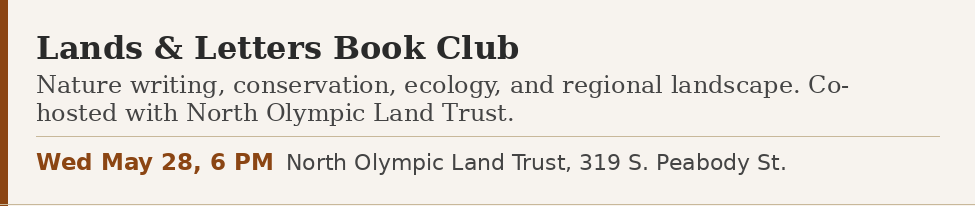 Lands & Letters Book Club