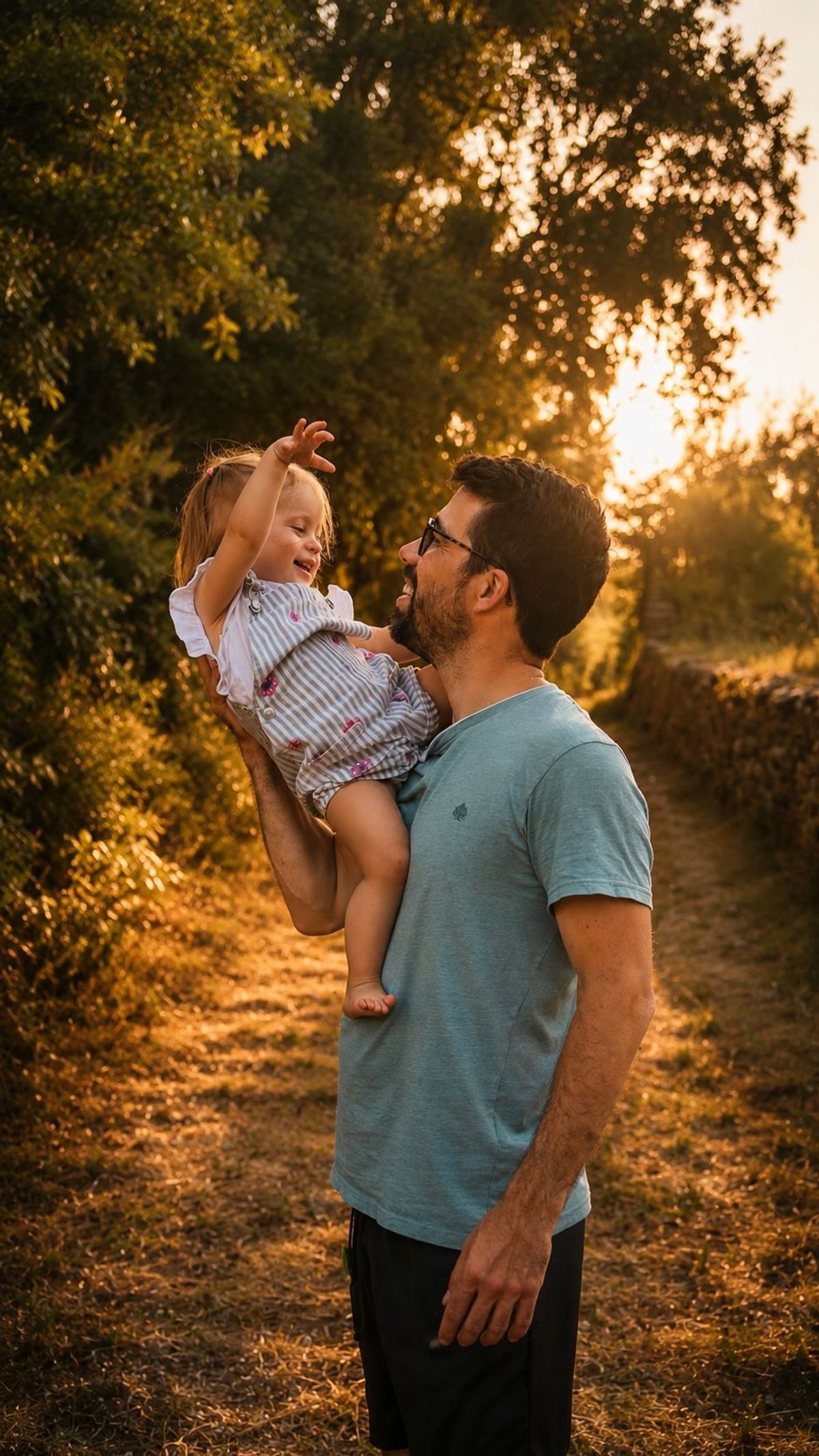 Tiago Garcia com a filha