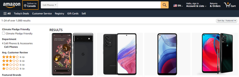 Amazon - buy used phones