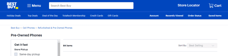 Best Buy - purchase pre owned cell phones