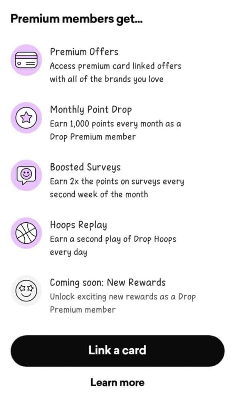 Drop App Link Card Offers