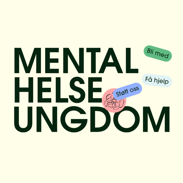 Mental Helse og Ungdoms nye nettside sin forside med knapper til undersidene: bli med, få hjelp og støtt oss