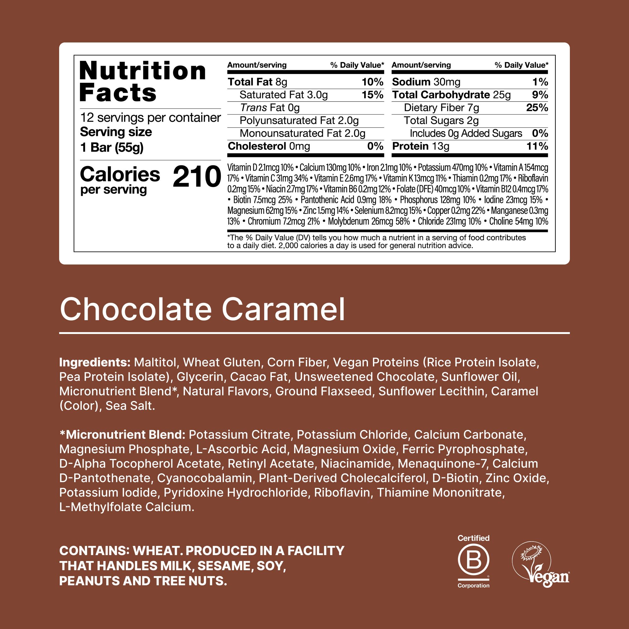 The back-of-pack label of a Huel Complete Nutrition Bar accompanied by images of ingredients