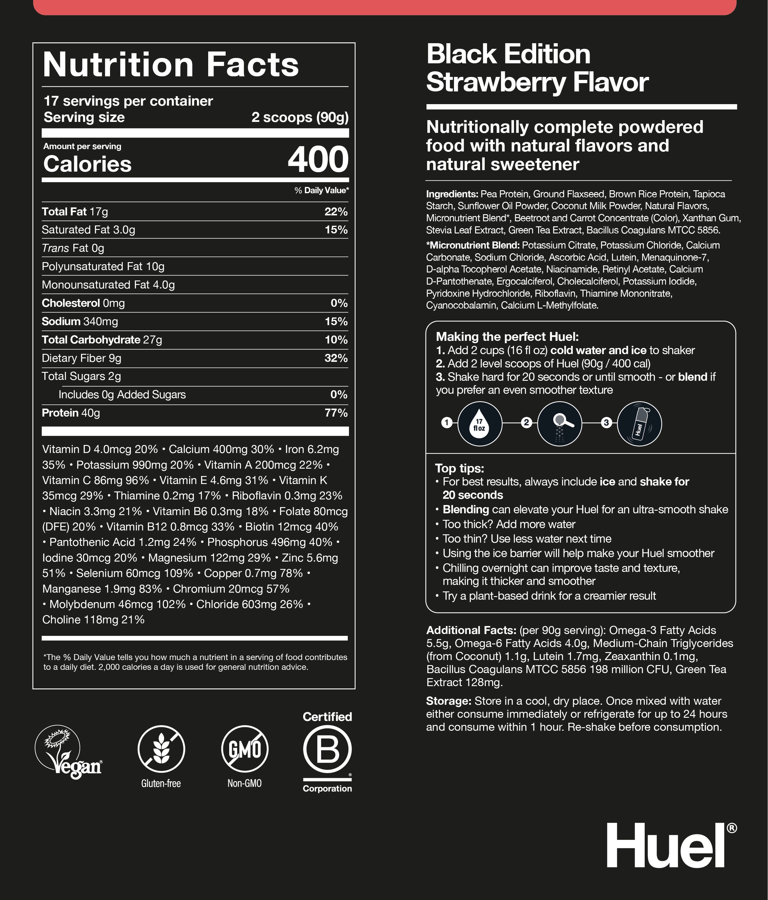 Nutritional information for Black Edition Strawberry Shortcake