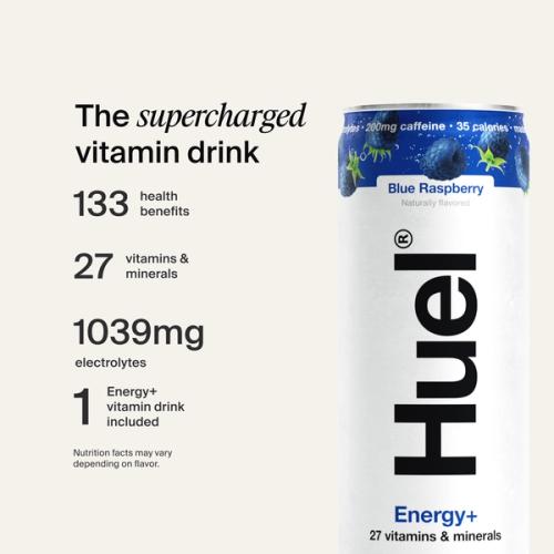 Huel Energy+ Blue Raspberry 200mg Caffeine Can