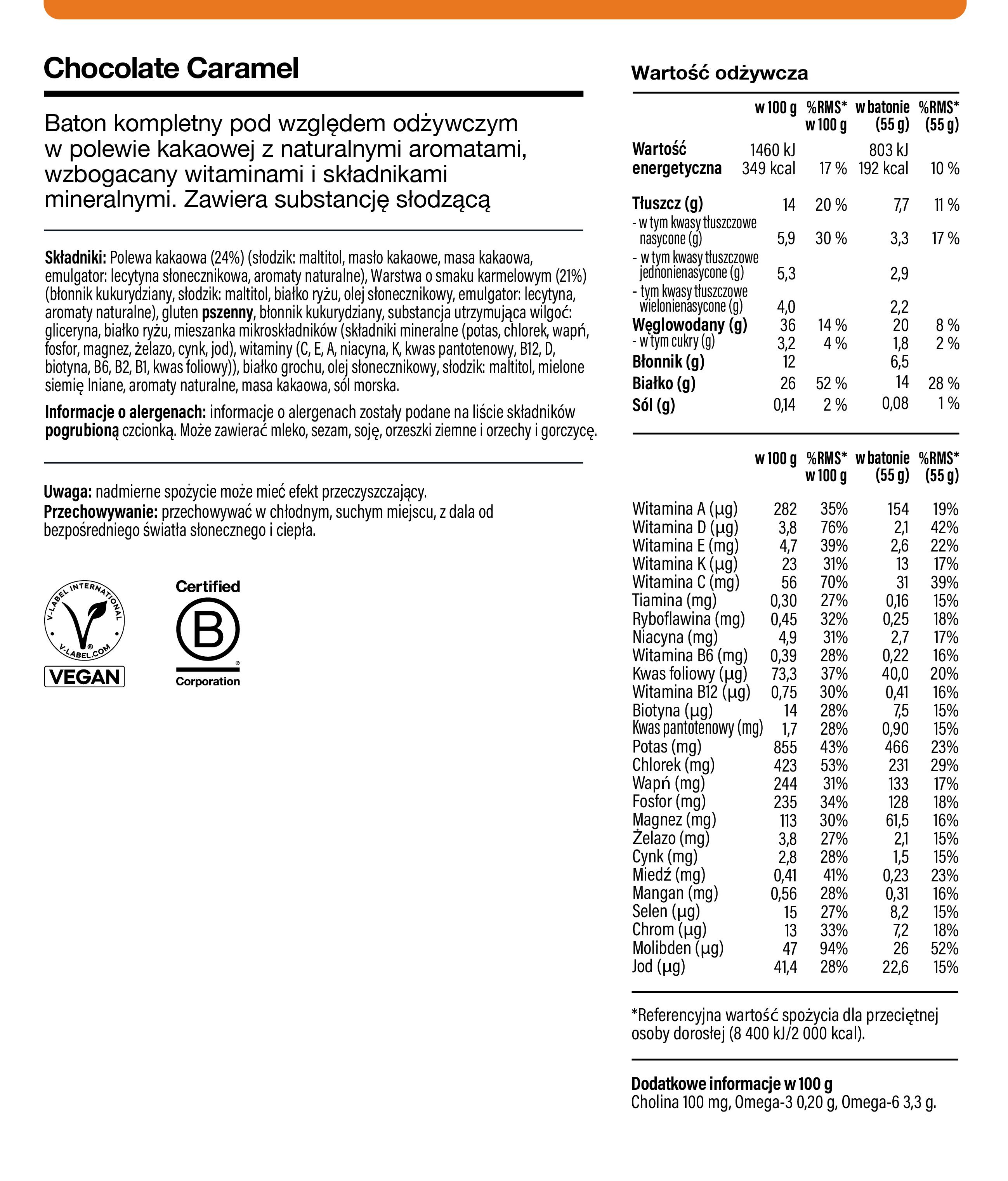 Nutritional information for Huel Complete Nutrition Bar - Chocolate Caramel